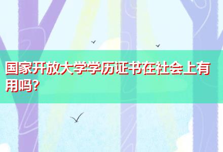 国家开放大学学历证书在社会上有用吗〔名师授课〕