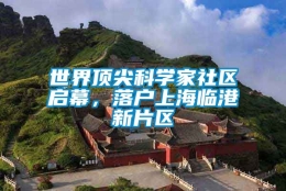 世界顶尖科学家社区启幕，落户上海临港新片区