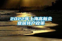 2022年上海高新企业居转户政策