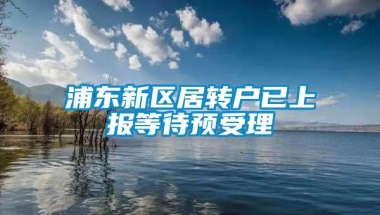 浦东新区居转户已上报等待预受理