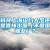 选择上海纽约大学还是直接出国（不回国就业）？