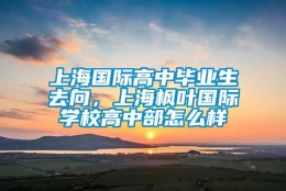 上海国际高中毕业生去向，上海枫叶国际学校高中部怎么样