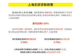 上海最新买房贷款政策（住房商贷&公积金）