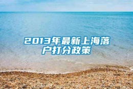 2013年最新上海落户打分政策