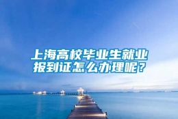 上海高校毕业生就业报到证怎么办理呢？