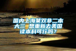 国内上海某双非二本大三 想重新去美国读本科可行吗？