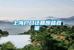 上海户口迁回原籍政策