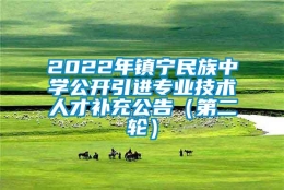 2022年镇宁民族中学公开引进专业技术人才补充公告（第二轮）