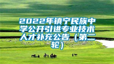 2022年镇宁民族中学公开引进专业技术人才补充公告（第二轮）