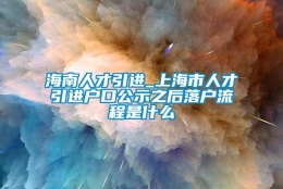 海南人才引进_上海市人才引进户口公示之后落户流程是什么