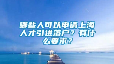 哪些人可以申请上海人才引进落户？有什么要求？