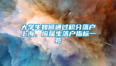 大学生如何通过积分落户上海，应届生落户指标一览