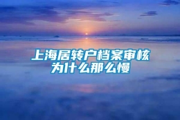 上海居转户档案审核为什么那么慢