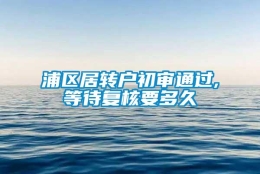 浦区居转户初审通过,等待复核要多久