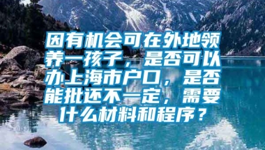 因有机会可在外地领养一孩子，是否可以办上海市户口，是否能批还不一定，需要什么材料和程序？