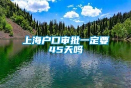 上海户口审批一定要45天吗