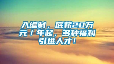 入编制，底薪20万元／年起，多种福利引进人才！