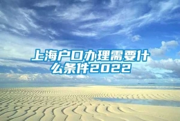 上海户口办理需要什么条件2022