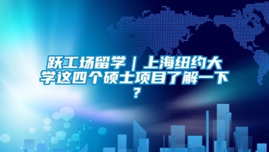 跃工场留学｜上海纽约大学这四个硕士项目了解一下？