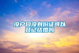 没户口没身份证可以登记结婚吗