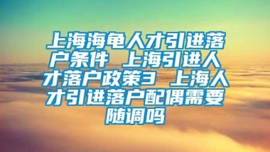 上海海龟人才引进落户条件 上海引进人才落户政策3 上海人才引进落户配偶需要随调吗