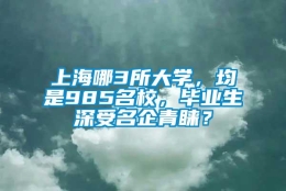 上海哪3所大学，均是985名校，毕业生深受名企青睐？