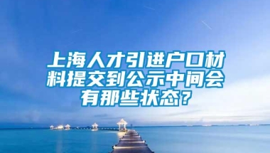 上海人才引进户口材料提交到公示中间会有那些状态？