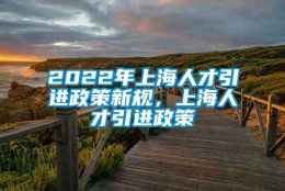 2022年上海人才引进政策新规，上海人才引进政策