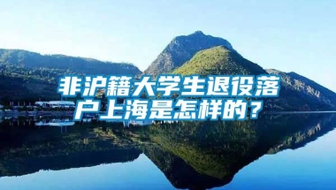 非沪籍大学生退役落户上海是怎样的？