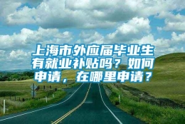 上海市外应届毕业生有就业补贴吗？如何申请，在哪里申请？