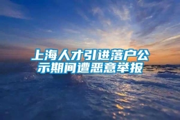 上海人才引进落户公示期间遭恶意举报