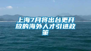 上海7月将出台更开放的海外人才引进政策