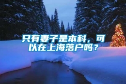 只有妻子是本科，可以在上海落户吗？