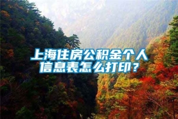 上海住房公积金个人信息表怎么打印？