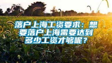 落户上海工资要求：想要落户上海需要达到多少工资才够呢？