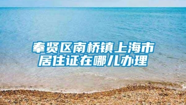 奉贤区南桥镇上海市居住证在哪儿办理