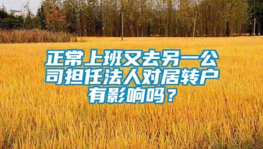 正常上班又去另一公司担任法人对居转户有影响吗？