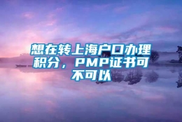 想在转上海户口办理积分，PMP证书可不可以