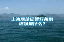 上海居住证暂行条例细则是什么？