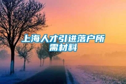 上海人才引进落户所需材料