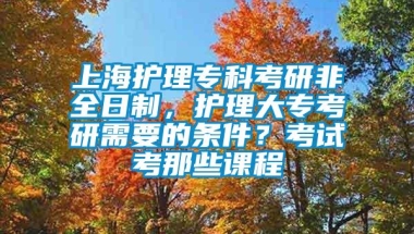 上海护理专科考研非全日制，护理大专考研需要的条件？考试考那些课程