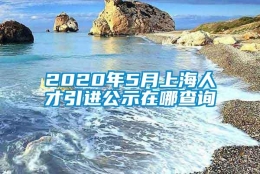 2020年5月上海人才引进公示在哪查询