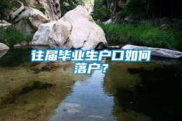 往届毕业生户口如何落户？