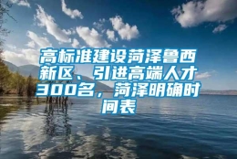 高标准建设菏泽鲁西新区、引进高端人才300名，菏泽明确时间表