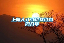 上海人才引进签订合同几年