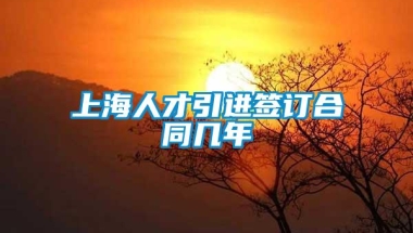 上海人才引进签订合同几年