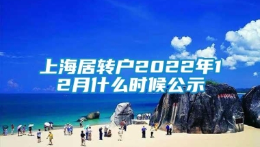 上海居转户2022年12月什么时候公示