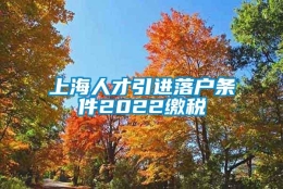 上海人才引进落户条件2022缴税