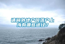 请问外地户口落户上海有哪些途径？