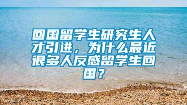 回国留学生研究生人才引进，为什么最近很多人反感留学生回国？